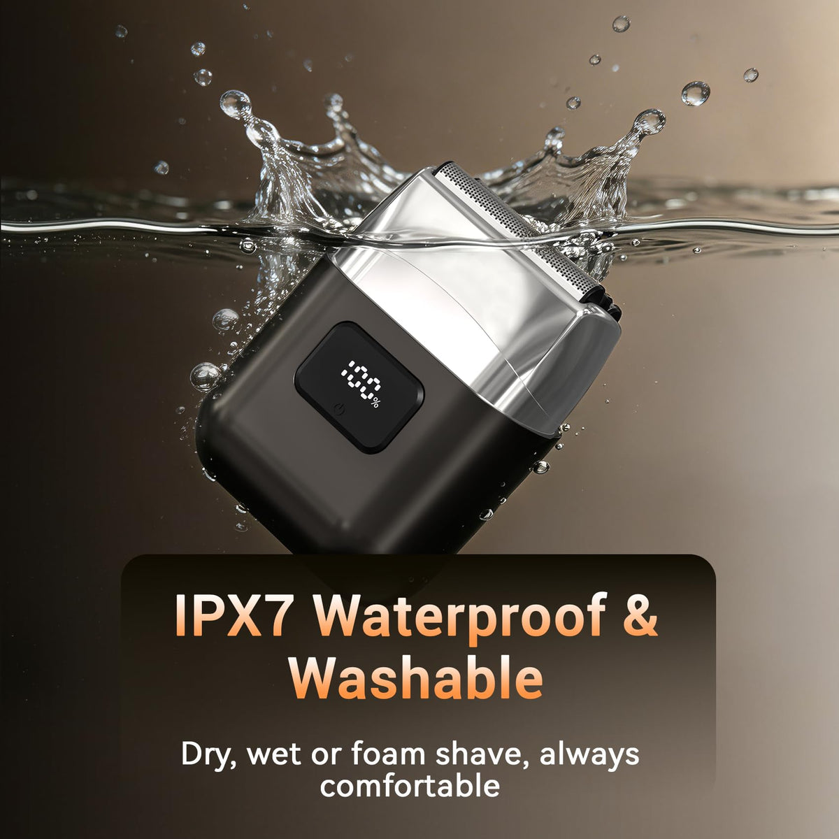 Rasoir YOXSPD sous l'eau pour démonstration d'étanchéité IPX7