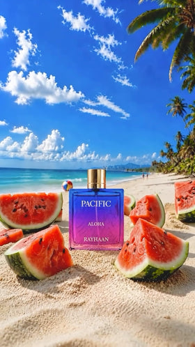 RAYHAAN Pacific Aloha Eau de Parfum 100 ml sous un fond marin