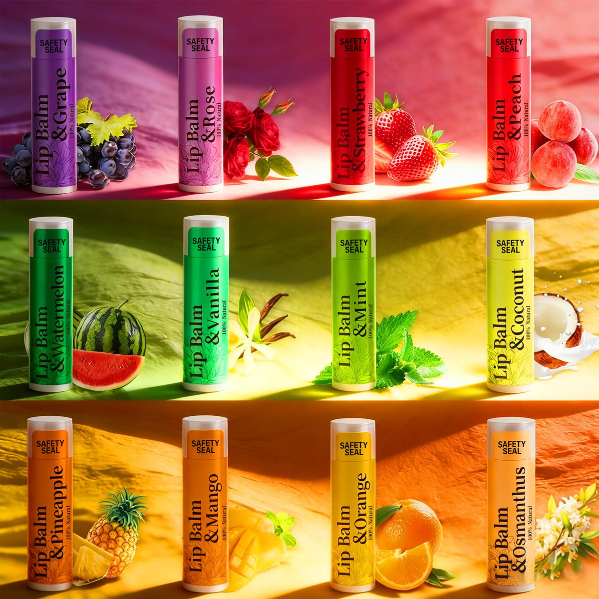 RBUGR Baume à Lèvres saveur rose, emballage individuel