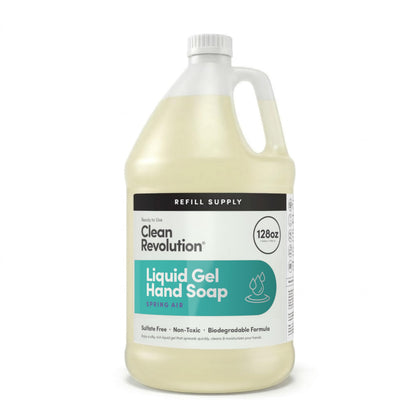 Recharge de 128 oz de gel lavant mains Clean Revolution, vue de face