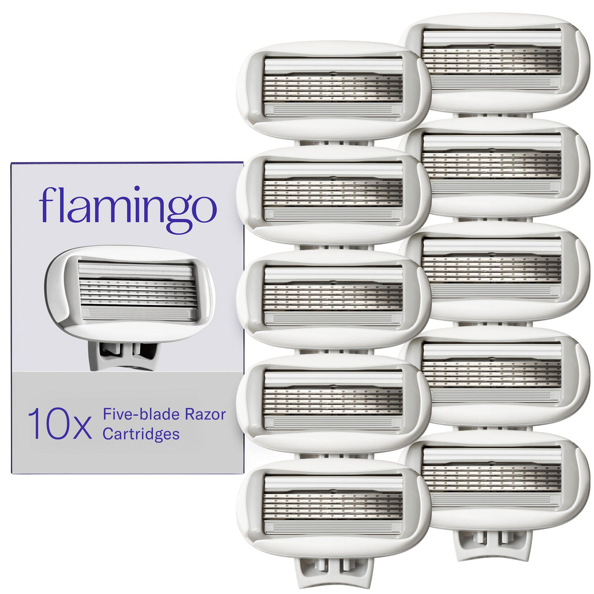Recharge de lames de rasoir Flamingo pour femmes, 10 lames en emballage