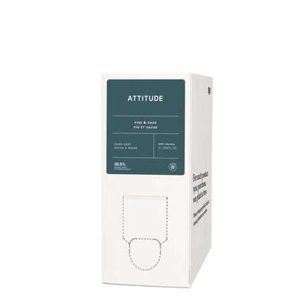 Recharge de savon liquide ATTITUDE 2200g parfum pin & sauge vue de face