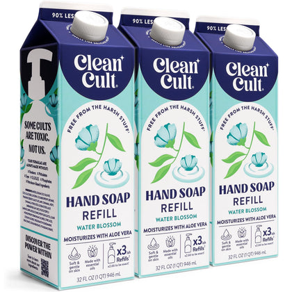 Recharge de savon liquide Cleancult Fleur d'Eau, vue avant