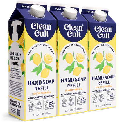 Recharge de savon liquide mains Cleancult au citron verveine, vue avant