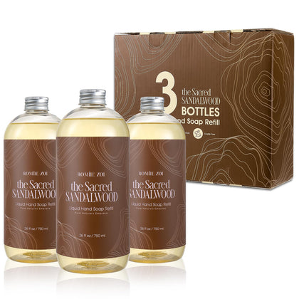 Recharge de savon liquide ROMIIE ZOI 3 pack, bouteilles de 790 ml