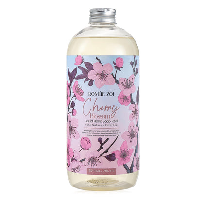Recharge de savon liquide ROMIIE ZOI cerisier 750 ml vue de face