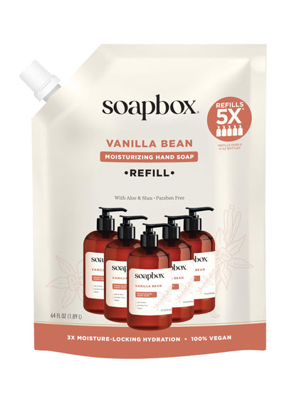 Recharge de savon liquide Vanille Soapbox 64oz vue avant