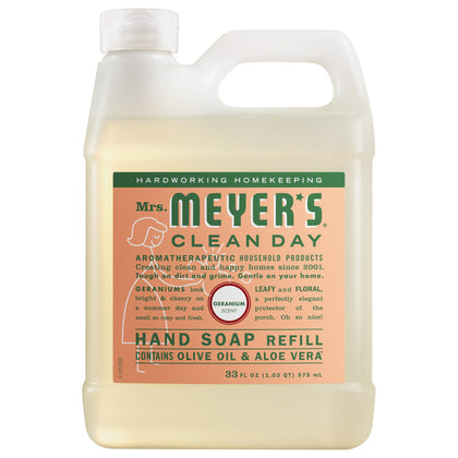 Recharge de Savon Mains Geranium 33 Fl Oz de Mrs. MEYER'S vue avant