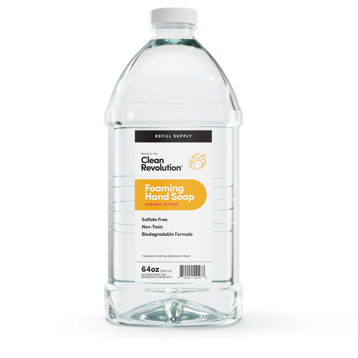Recharge de savon moussant Clean Revolution 64 Fl Oz vue avant