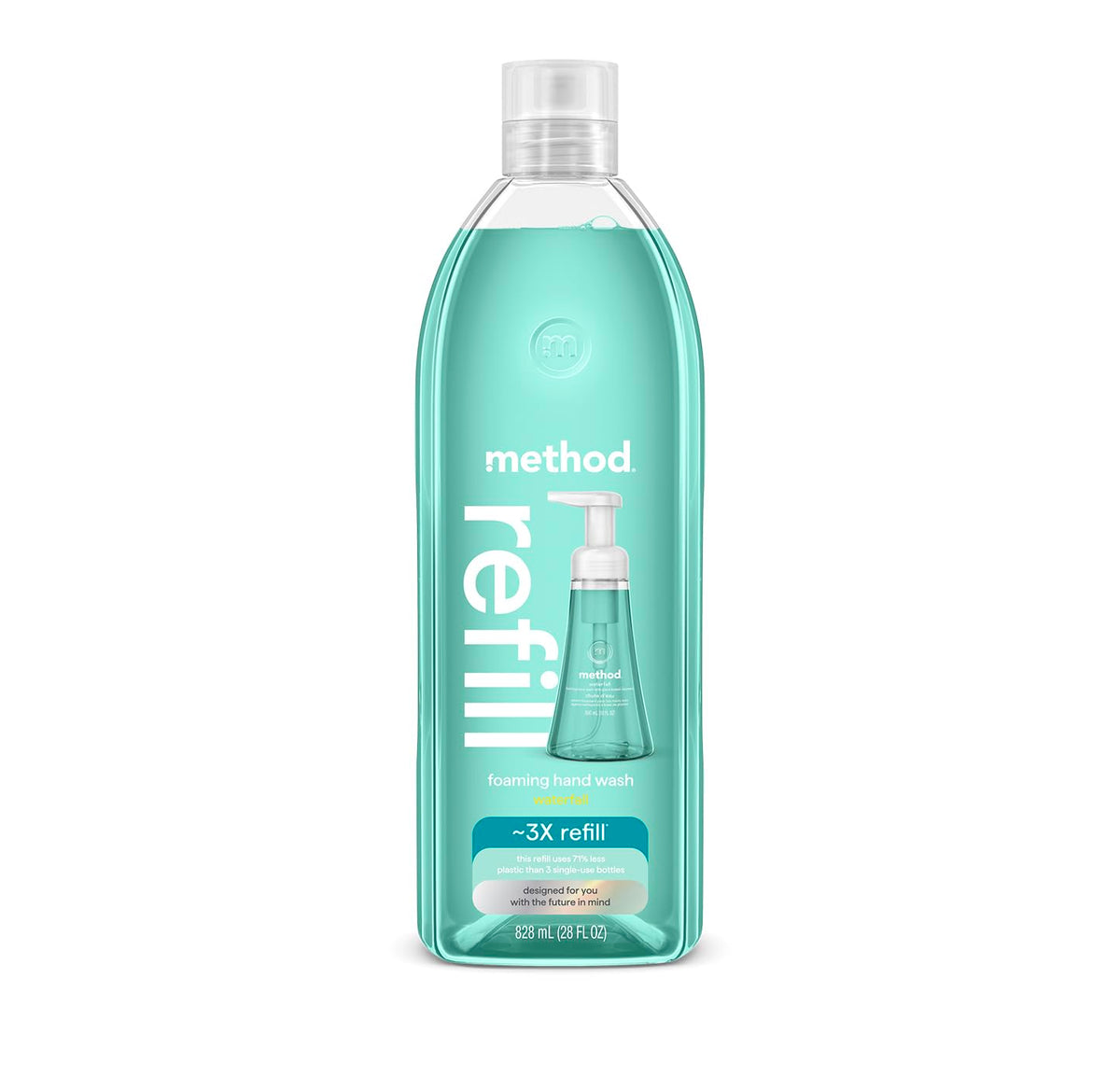 Recharge de savon moussant Method Oasis Aquatique 828 ml vue de face