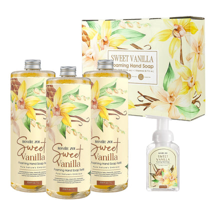 Recharge de savon moussant ROMIIE ZOI à la vanille, bouteille de 33,8 Fl Oz