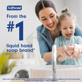Recharge de savon Softsoap avec flacon en arrière-plan