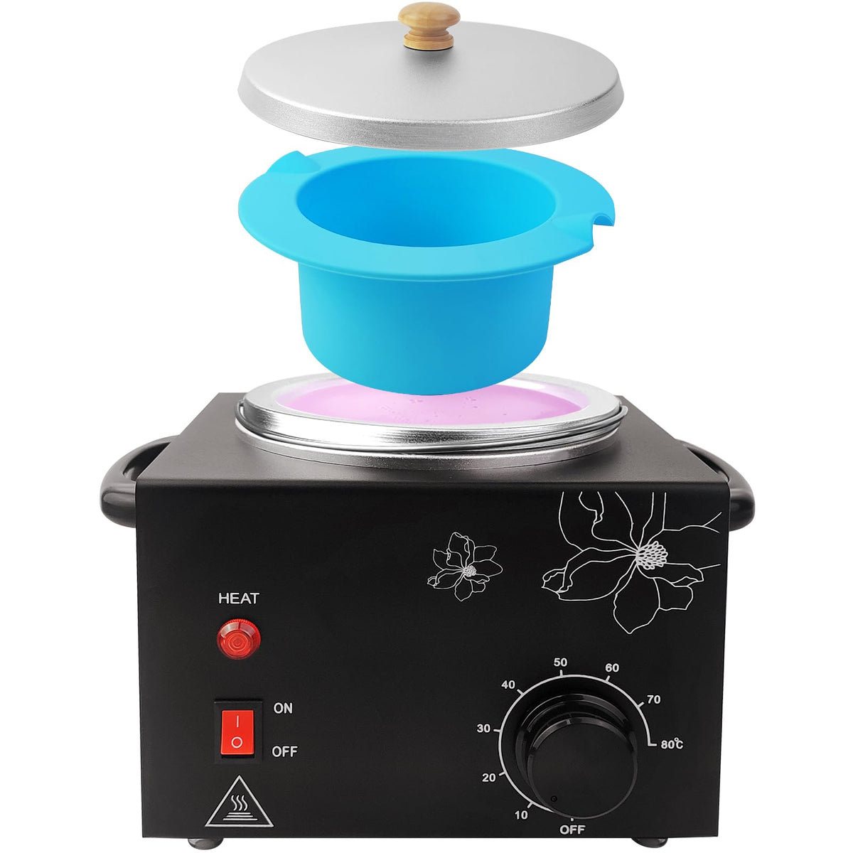Réchauffeur de Cire Portable folconroad vue avant avec pot noir