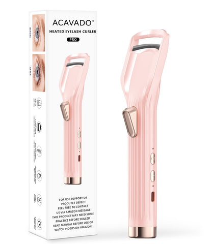 Recourbe-cils chauffant Acavado modèle rose avec affichage LED