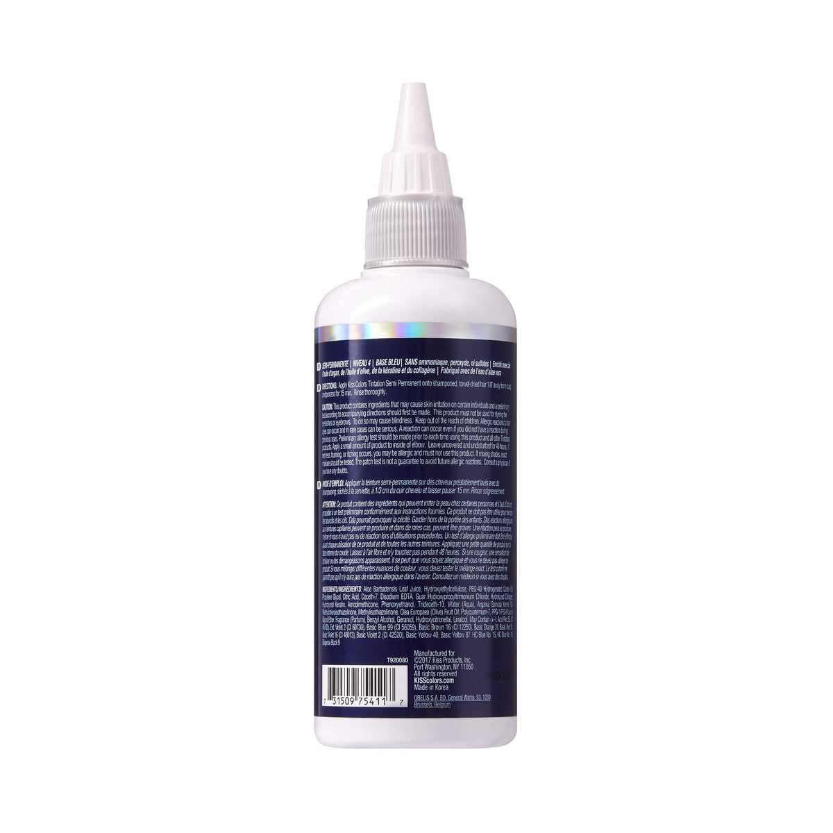 Red By Kiss Tintation semi-permanente coloration bleu noir 5 oz arrière