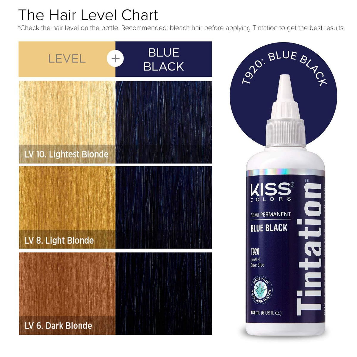 Red By Kiss Tintation semi-permanente coloration bleu noir 5 oz avec accessoires