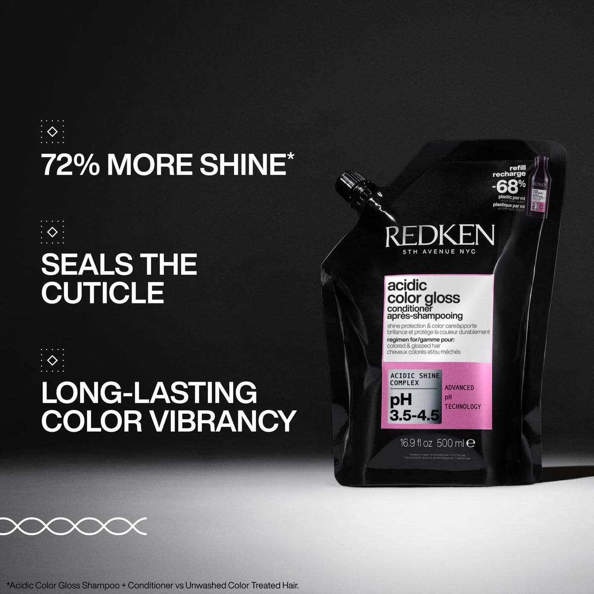 Redken Après-Shampooing Acidic Color Gloss 508g avec bouchon ouvert