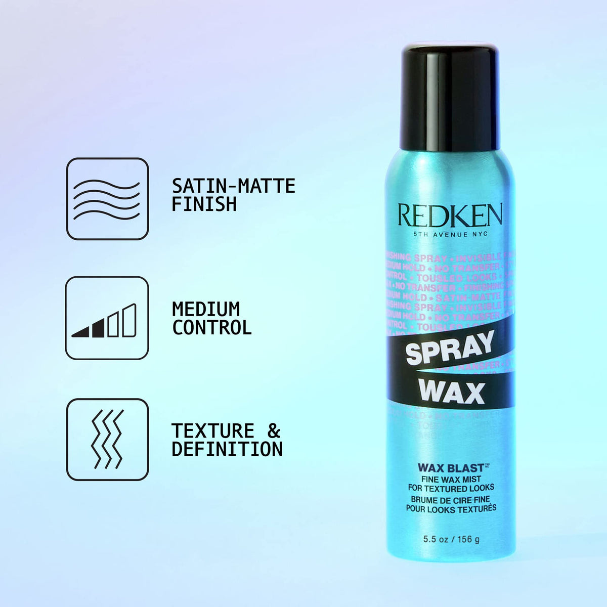 Redken Spray Wax Invisible Texture Mist 5,5 oz avec vaporisateur
