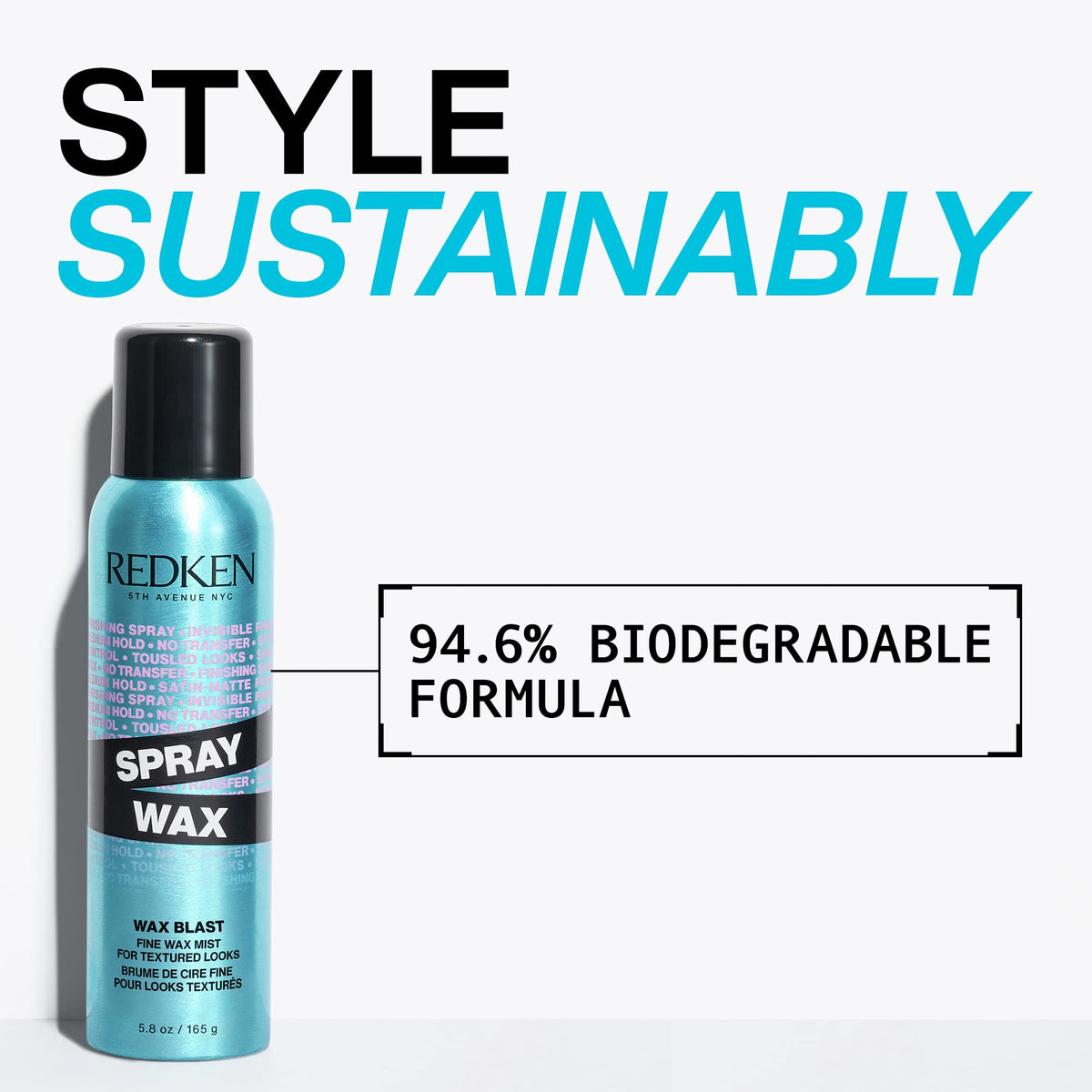 Redken Spray Wax Invisible Texture Mist 5,5 oz montrant le flacon