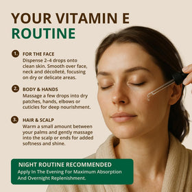 RejuveNaturals Huile de Vitamine E 100% Pure, gouttes sur la peau