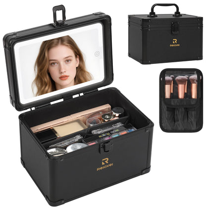Relavel petite trousse de maquillage avec miroir LED frontale