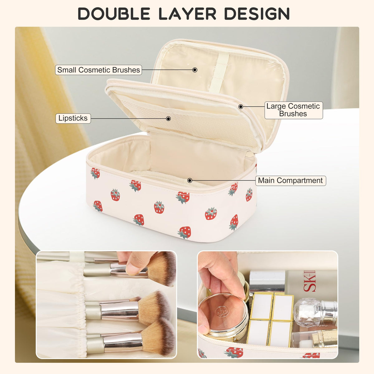 Relavel Trousse de Maquillage avec pinceaux et cosmétiques à l'intérieur