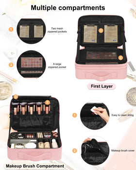 Relavel trousse de maquillage vue latérale avec accessoires
