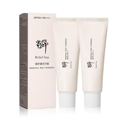 RELIEF SUN Crème Solaire Bio SPF50+ tube blanc avec bouchon