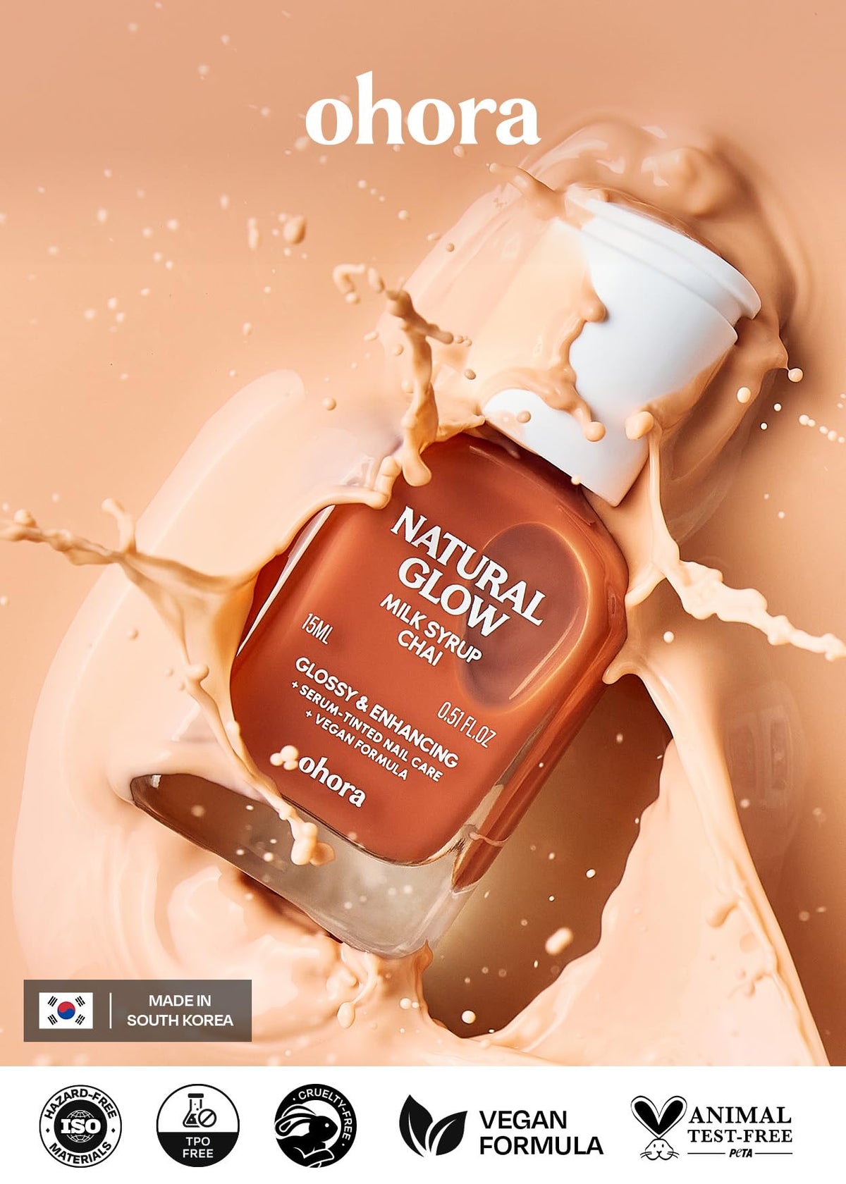 Renforceur d'ongles ohora avec finition glossy sur des ongles
