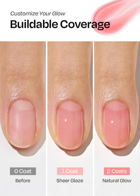 Renforceur d'Ongles ohora en action sur des ongles avec finition brillante