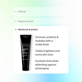 Répartition de la crème teintée Revision Skincare Intellishade Matte sur la peau