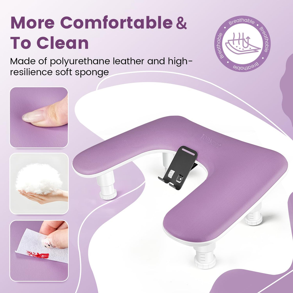Repose-bras manucure JODSONE en position ergonomique pour confort optimal