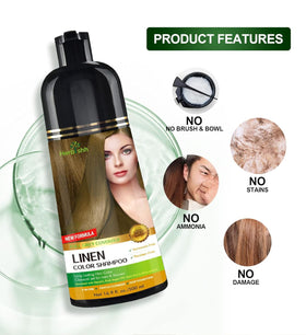 Résultat après utilisation du shampooing colorant