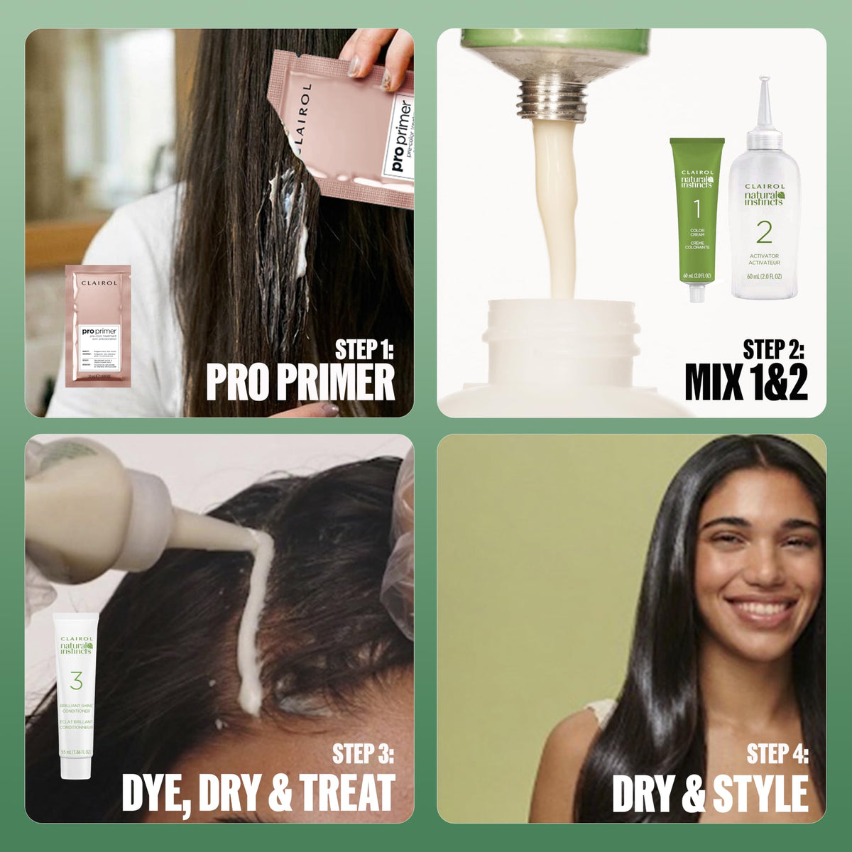 Résultat de coloration avec Clairol sur cheveux lisses