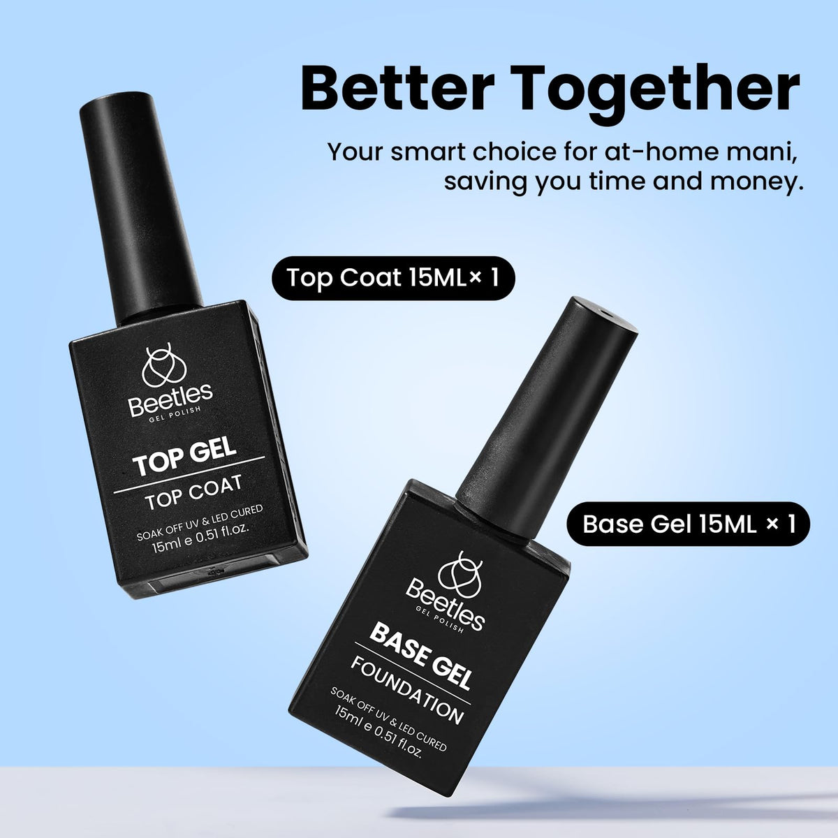 Résultat de manucure avec base coat et top coat beetles Gel Polish