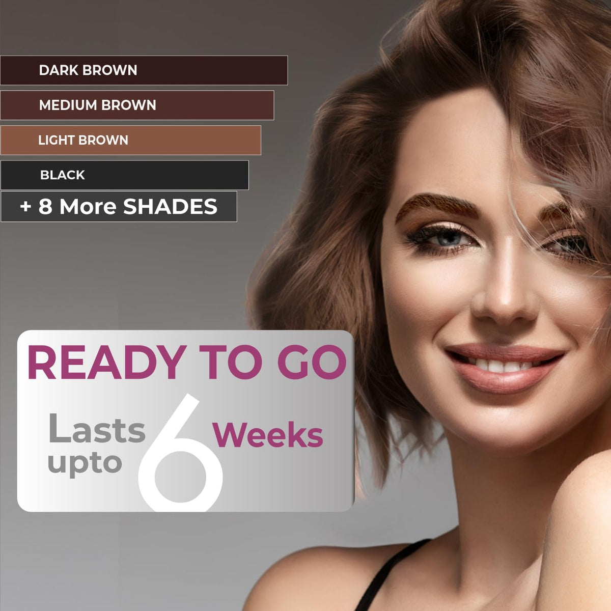 Résultat de teinture avec le Kit MinaiBrow, Brun Clair