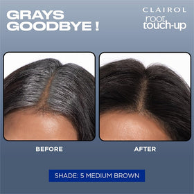 Résultat final après application de Clairol Touch Up Racines, cheveux colorés