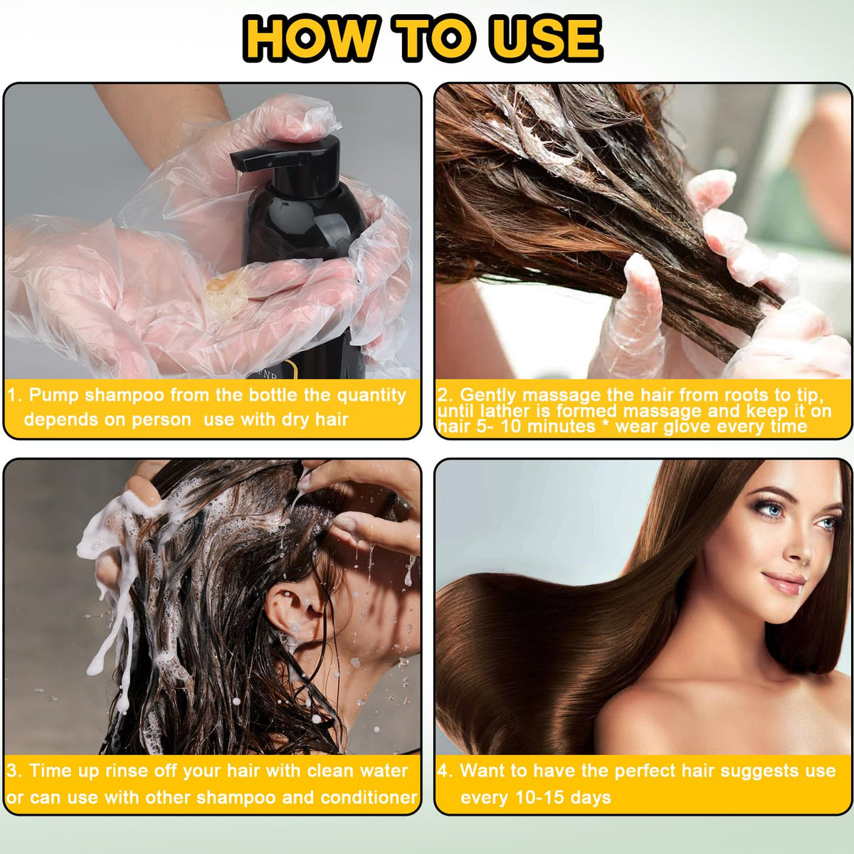 Résultat final après utilisation du shampooing teinture Sminktec