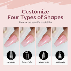 Résultat final d'extensions d'ongles avec le kit modelones