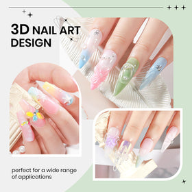 Résultat final d'ongles décorés avec le gel SUPWEE