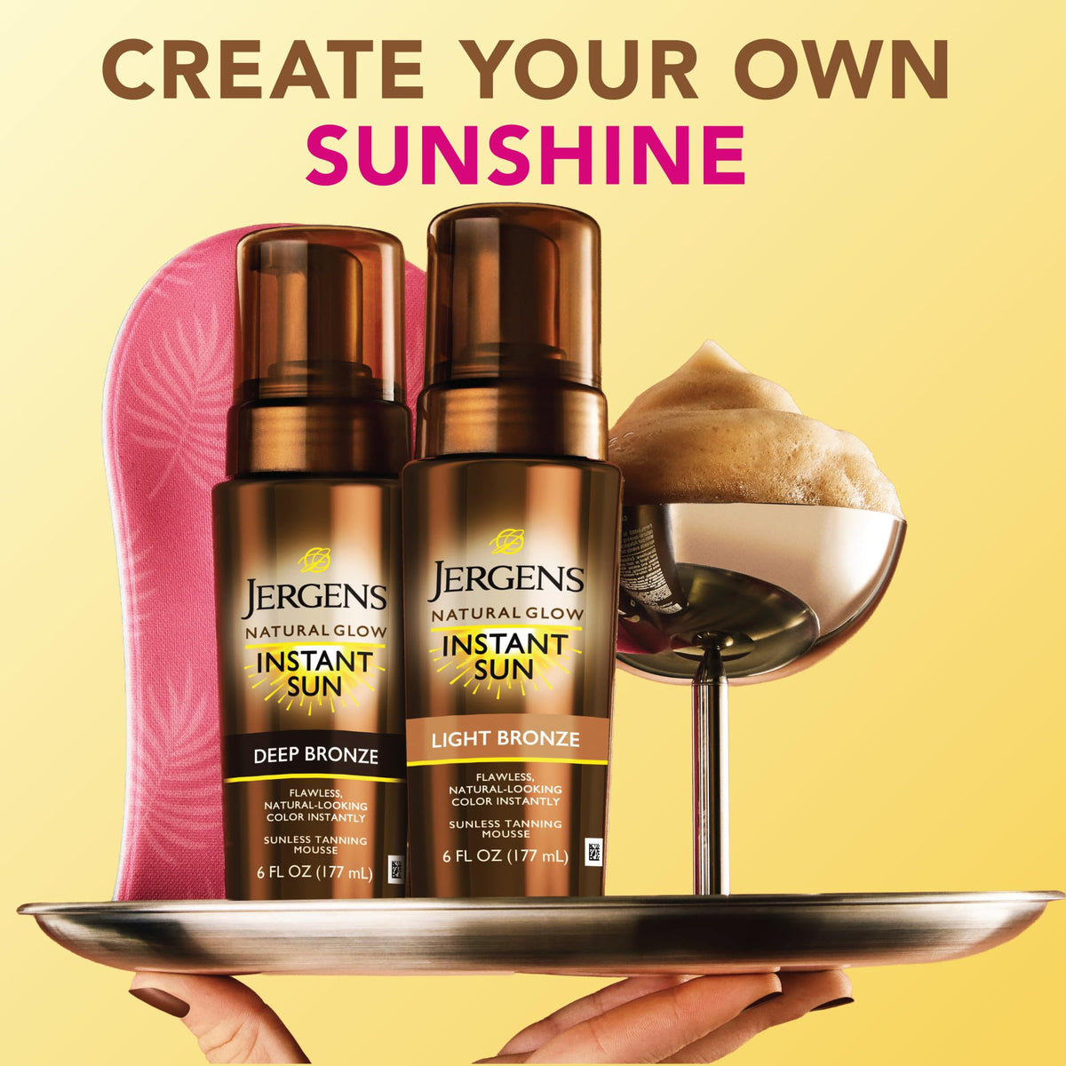 Résultat final d'un bronzage avec Jergens mousse auto-bronzante