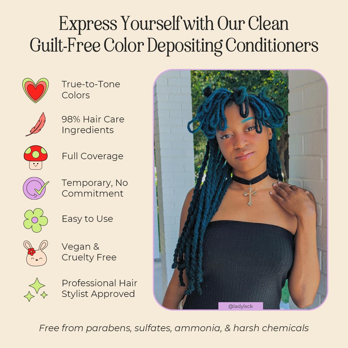 Résultat final de la coloration Aquamarine sur cheveux longs