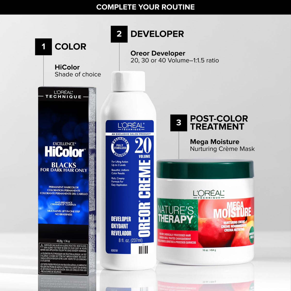 Résultat final de la coloration HiColor Prune sur cheveux foncés