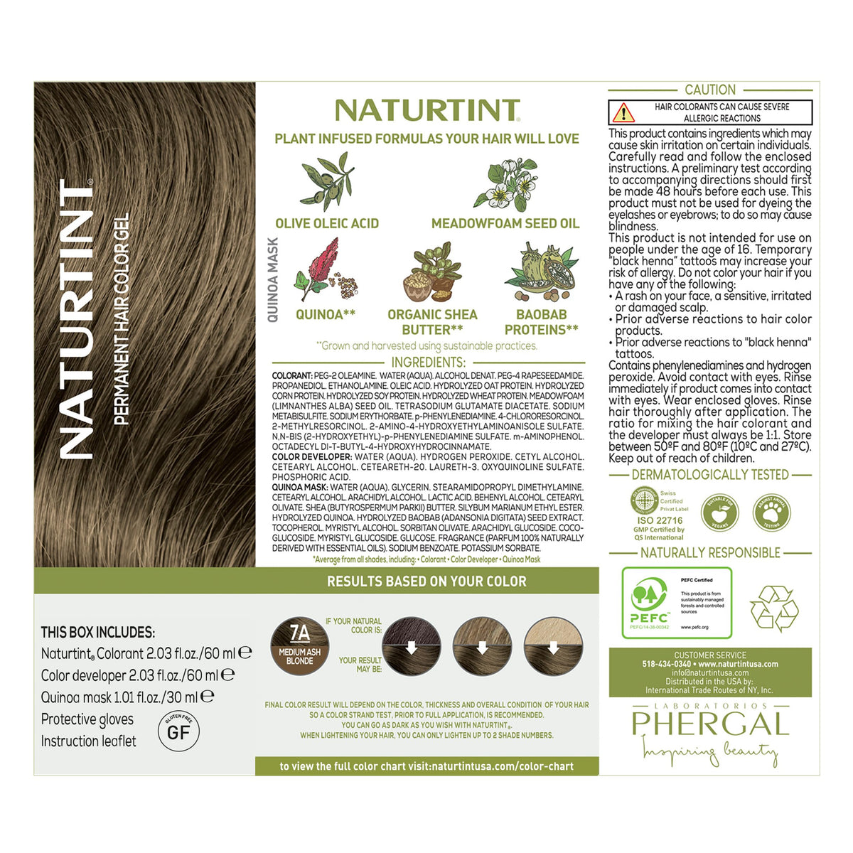 Résultat final sur cheveux après utilisation de Naturtint 7A