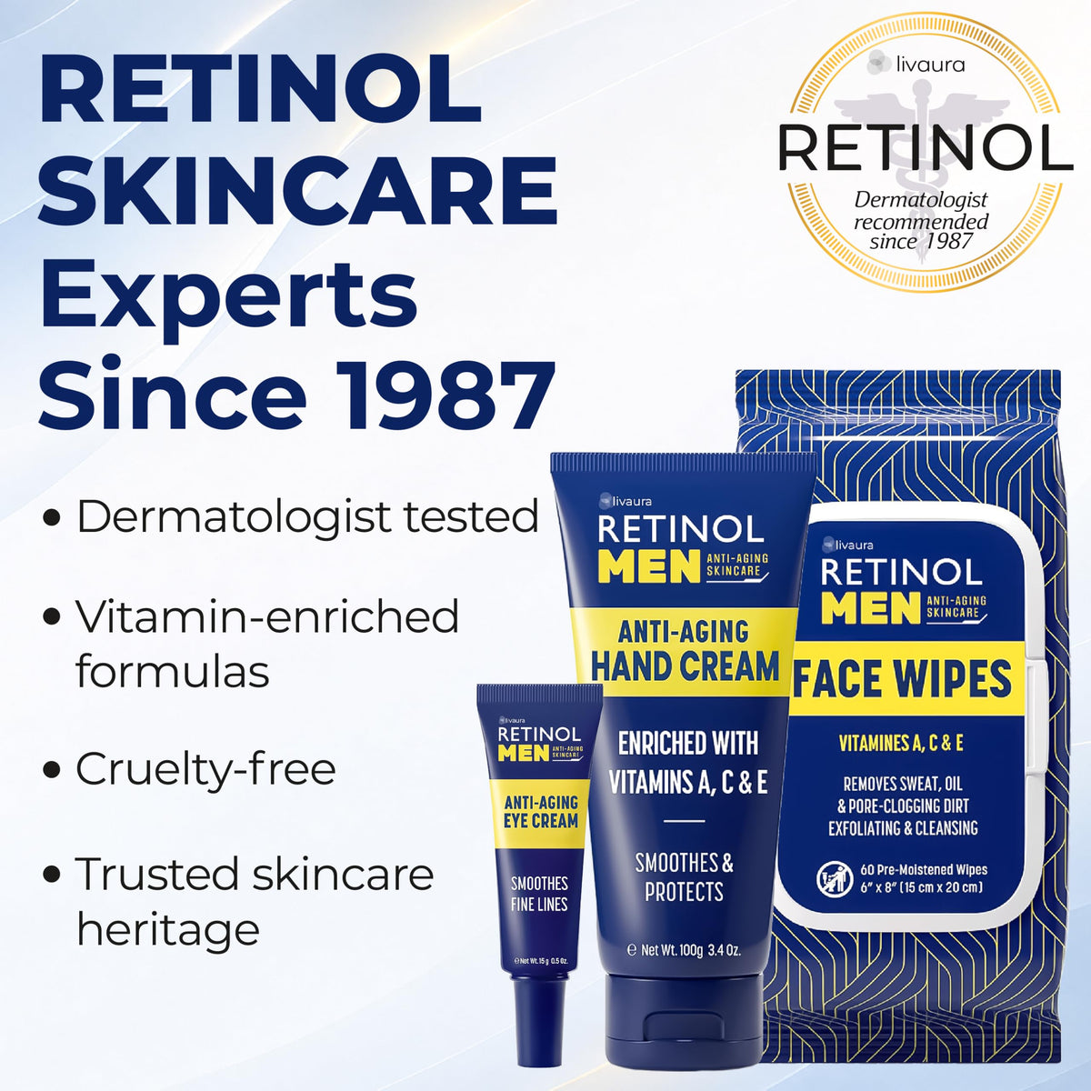 Retinol Lingettes Visage pour Hommes, détails sur les ingrédients