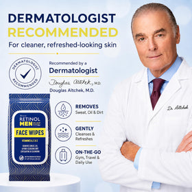 Retinol Lingettes Visage pour Hommes, lingettes dans un cadre de vie