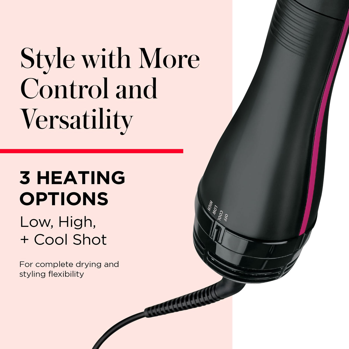 REVLON Brosse Séchoir et Lisseur 1100W avec réglages de chaleur