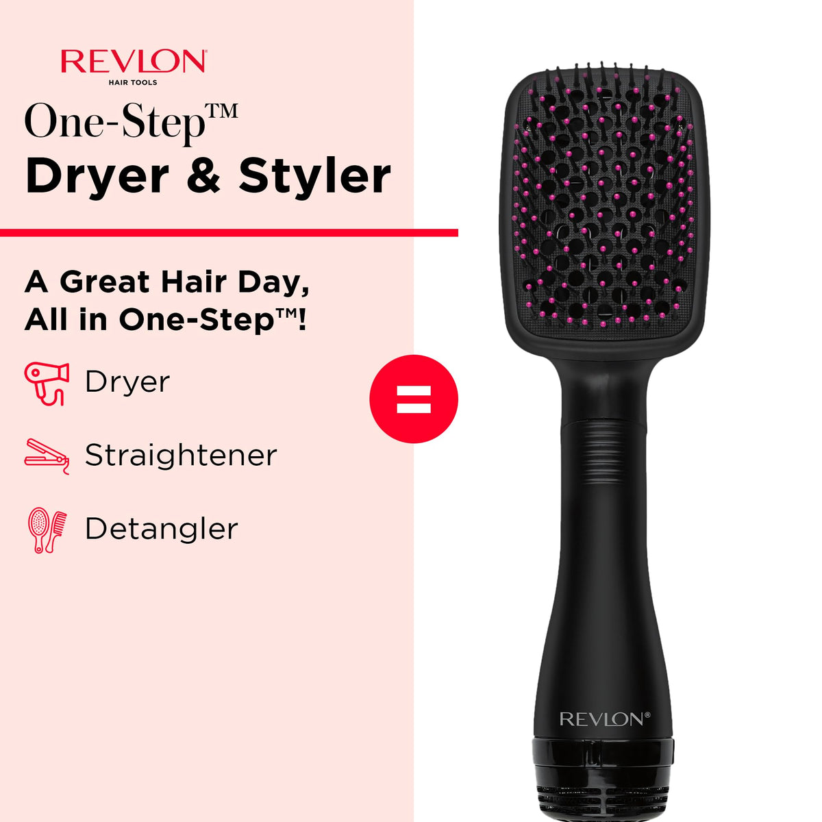 REVLON Brosse Séchoir et Lisseur 1100W côté avec cordon rotatif