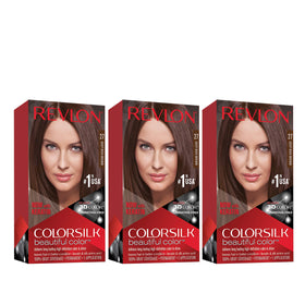 REVLON ColorSilk 27 Brun Foncé teinture cheveux avant et après