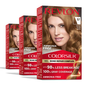 REVLON ColorSilk 57 Brun doré clair 3pk boîte avant